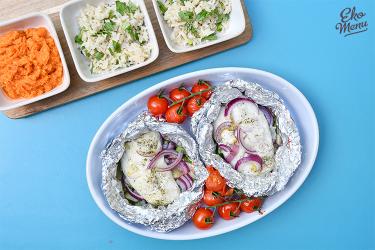 BBQ Papillote met heekfilet en veggies